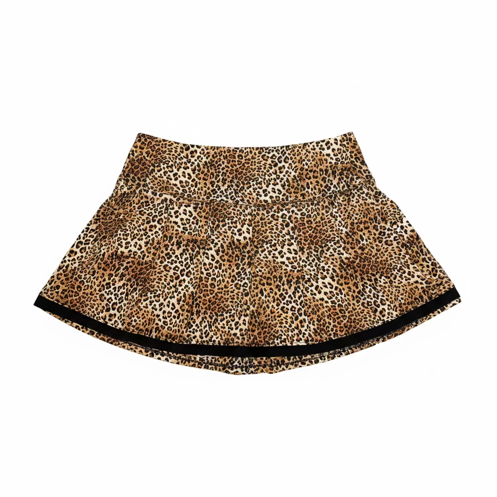 Lucky In Love Womens Leopard Pleated Skort (16') - Hazel/Multi