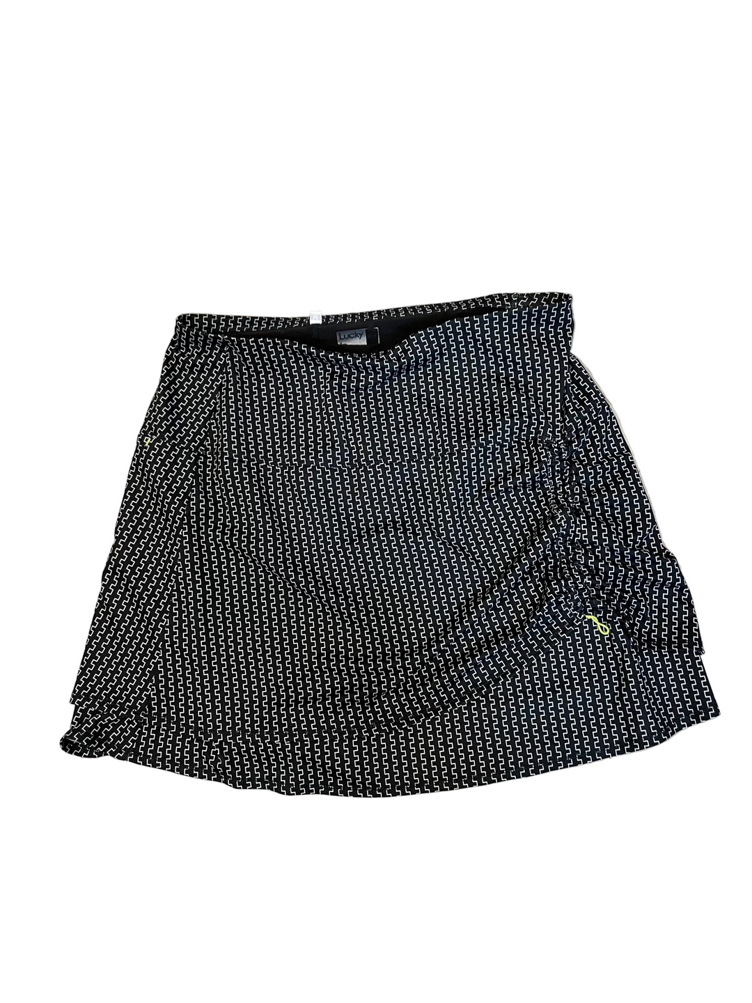 Lucky in Love Womens Ruched Go Baroque Skort (16.5') - Black/Multi