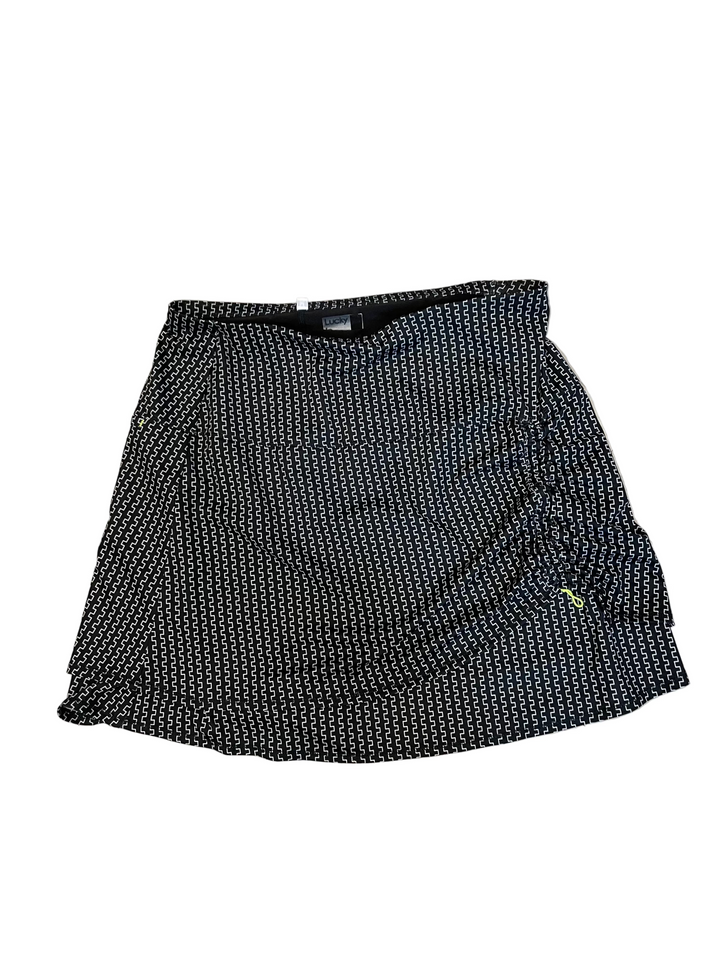 Lucky in Love Womens Ruched Go Baroque Skort (16.5') - Black/Multi