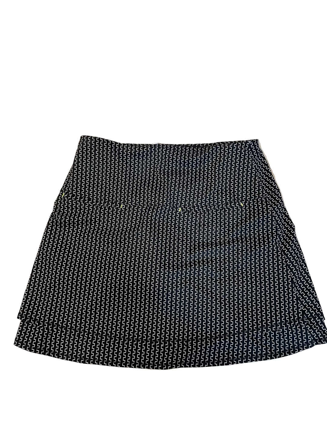 Lucky in Love Womens Ruched Go Baroque Skort (16.5') - Black/Multi