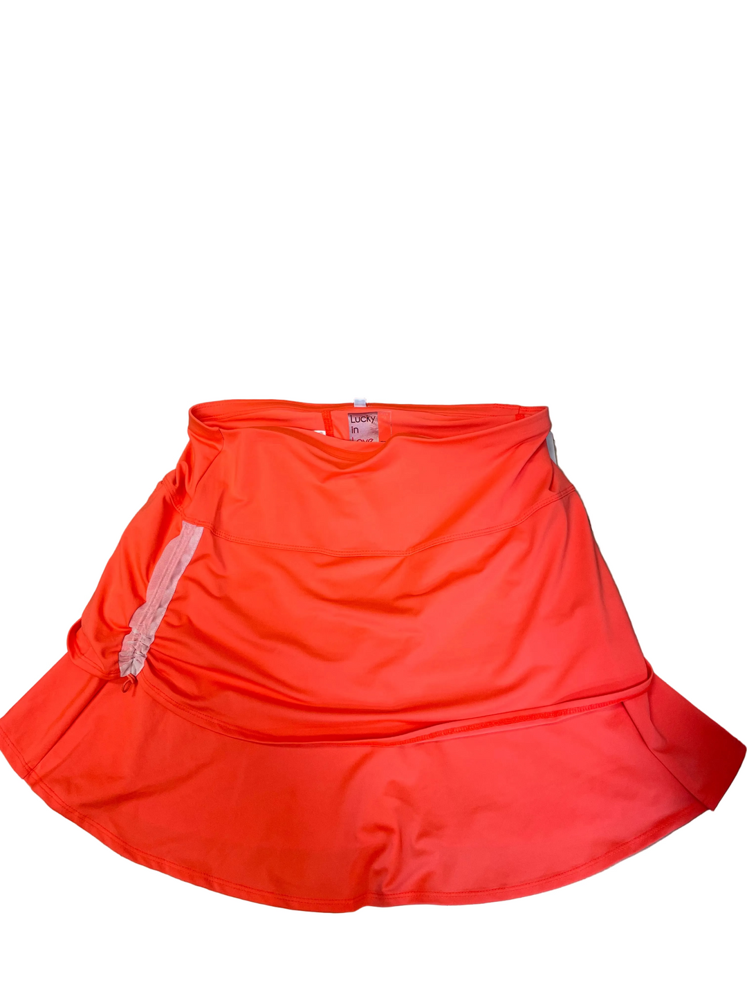 Lucky in Love Womens Ruched Tier Skort (17') - Orange