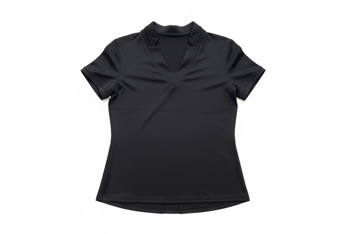 Lucky in Love Womens Chi Chi Short Sleeve V-Neck Top - Black
