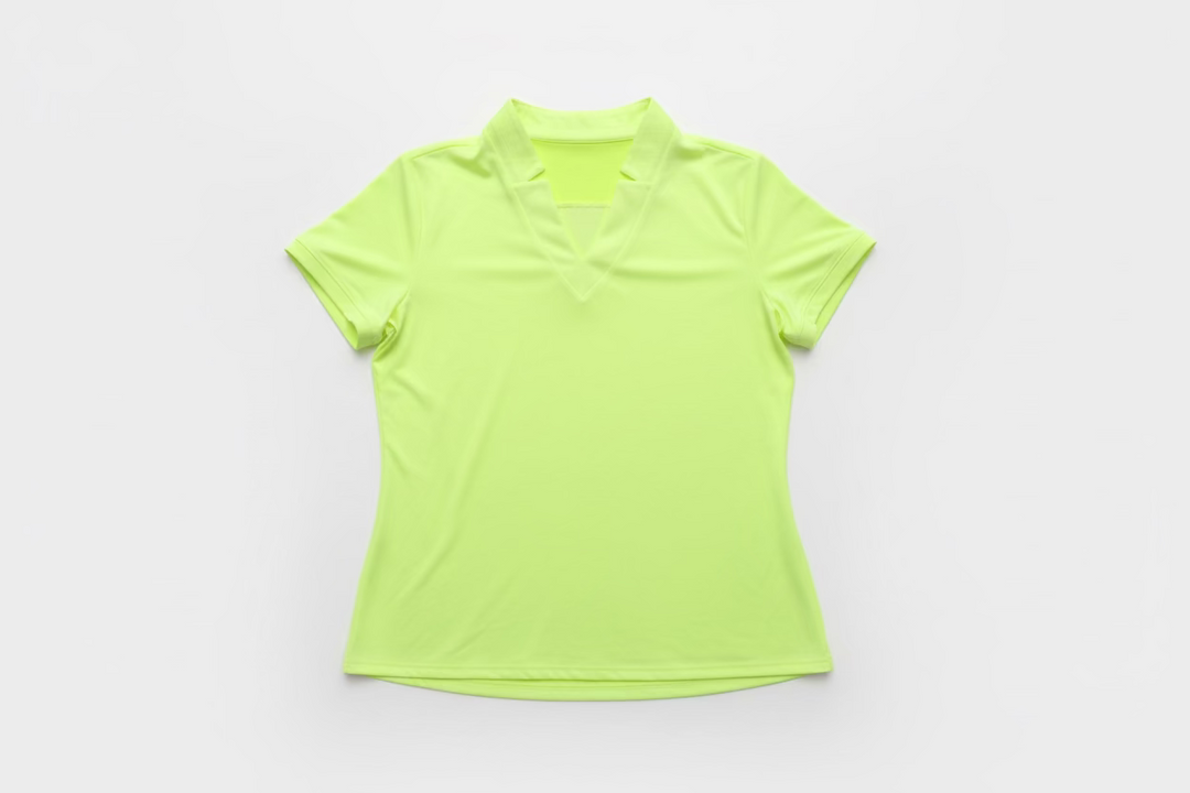 Lucky in Love Womens Chi Chi Short Sleeve V-Neck Top - Lemon Frost