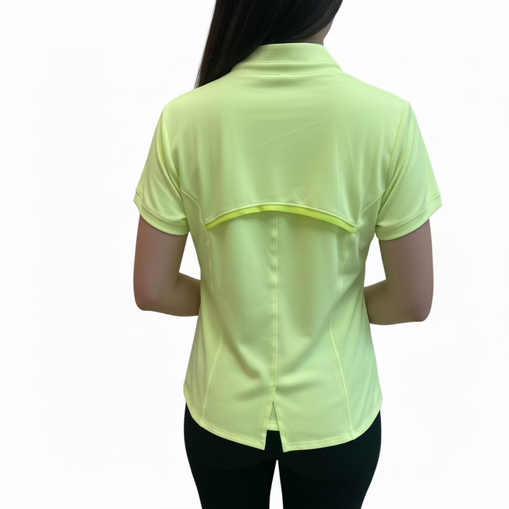 Lucky in Love Womens Chi Chi Short Sleeve V-Neck Top - Lemon Frost