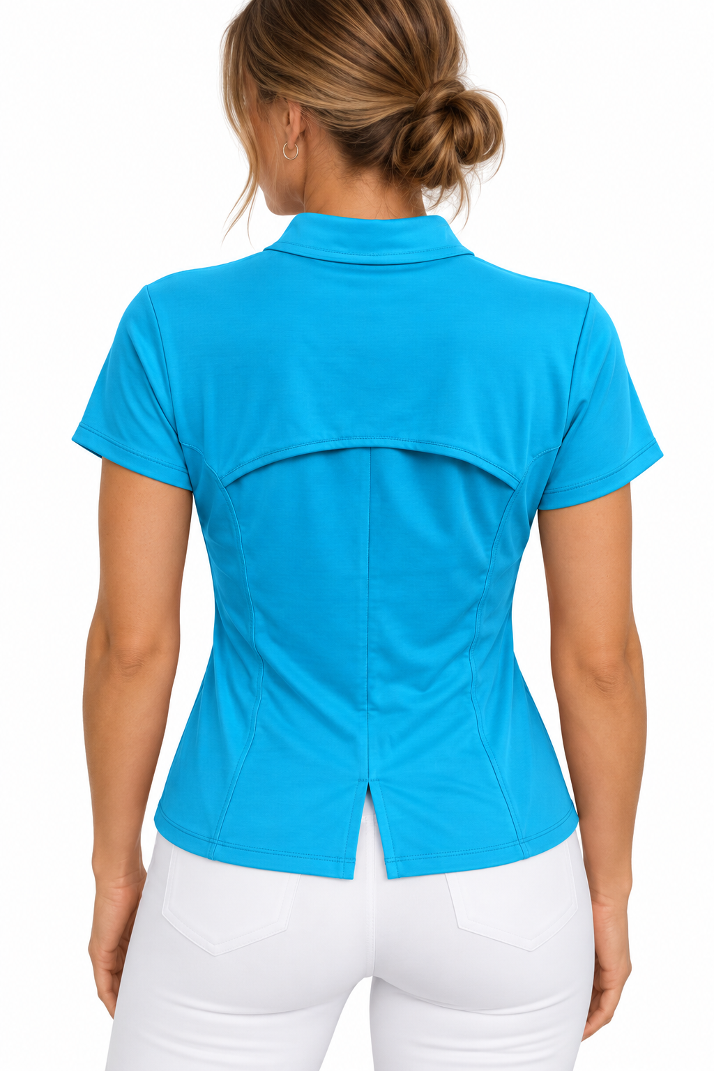 Lucky in Love Womens Chi Chi Short Sleeve V-Neck Top - Ocean