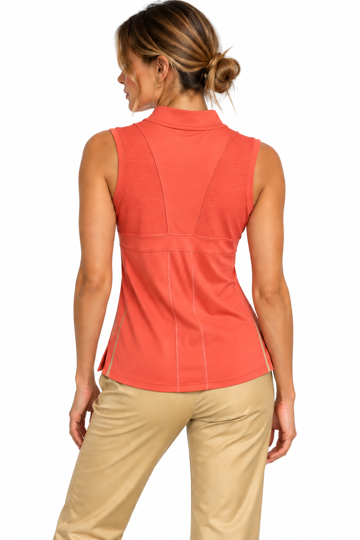 Lucky in Love Womens Diverge Sleeveless Top - Ginger