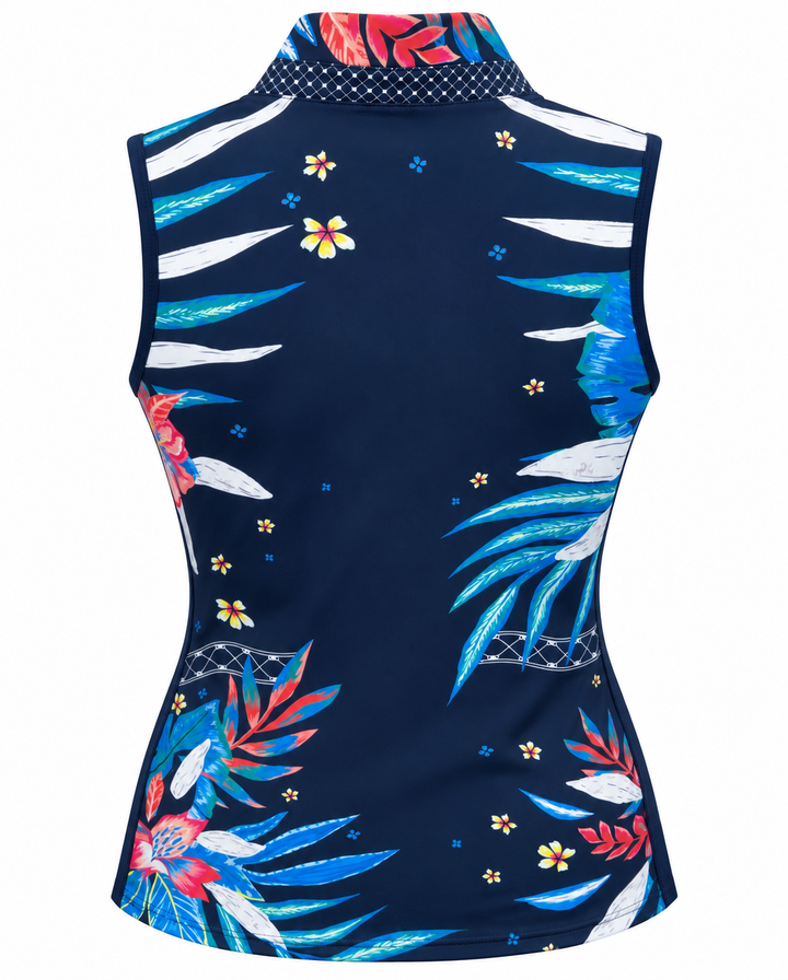 Lucky in Love Womens Sleeveless Keeping It Floral Tank - Navy/Multi