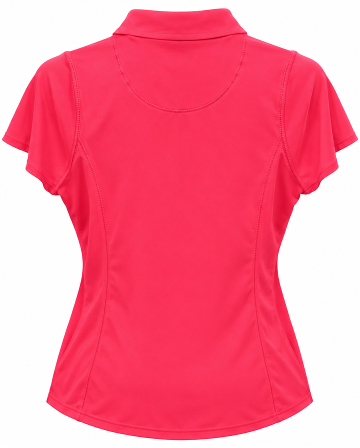 Lucky in Love Womens Short Sleeve Ruched Top - Punch