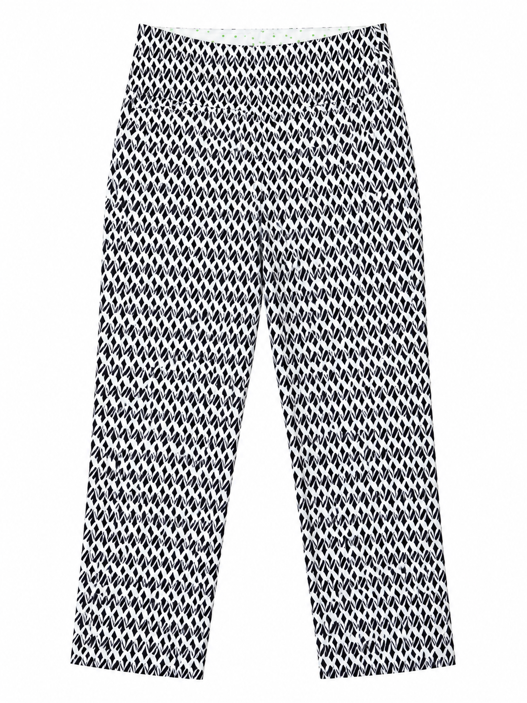 Swing Control Womens Crop Diamond Abstract Pant - Black/White