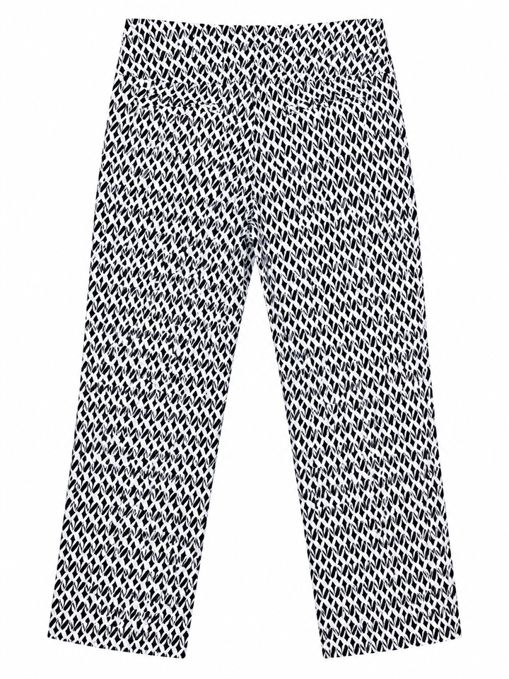 Swing Control Womens Crop Diamond Abstract Pant - Black/White