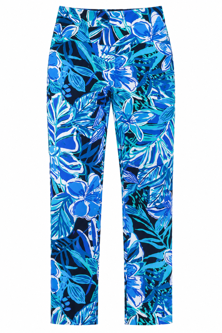 Swing Control Womens Hibiscus Ankle Pant - Blue/Multi