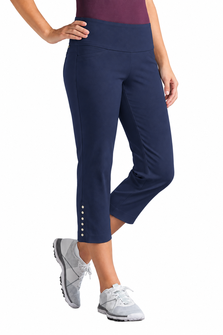 Swing Control Womens Snap Master Crop Pant - Navy