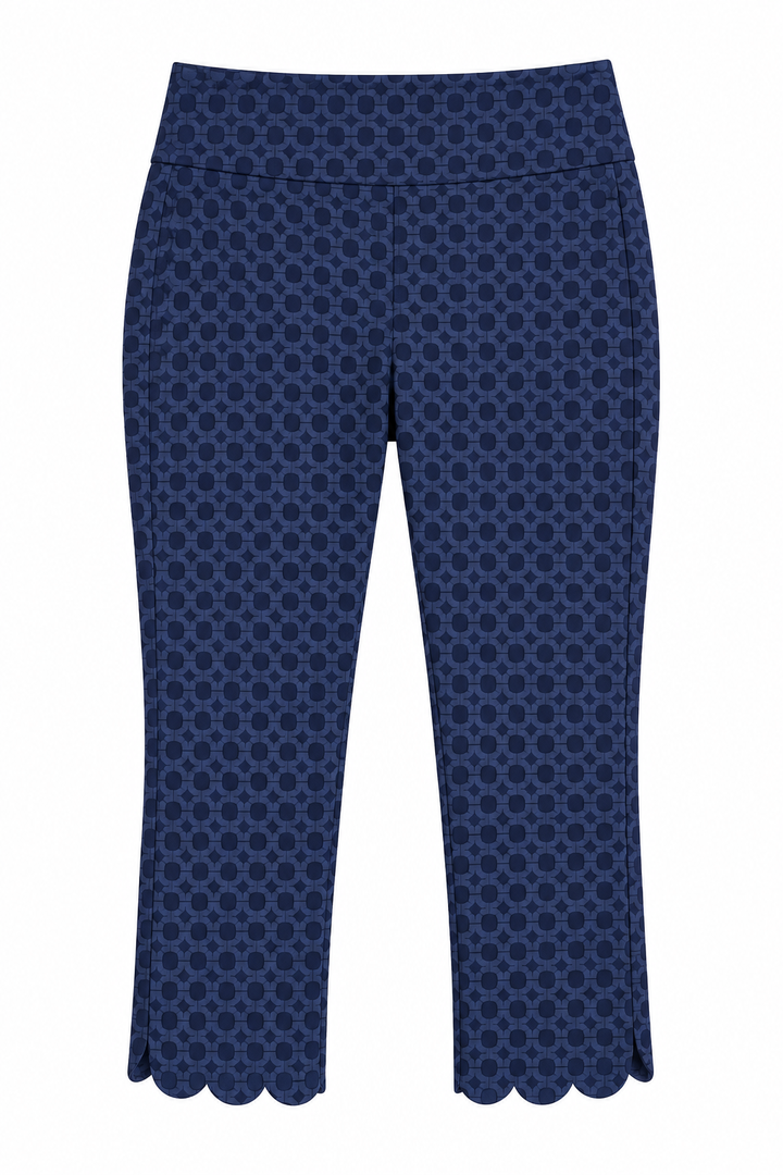 Swing Control Scallop Master Pattern Print Crop Pant - Navy