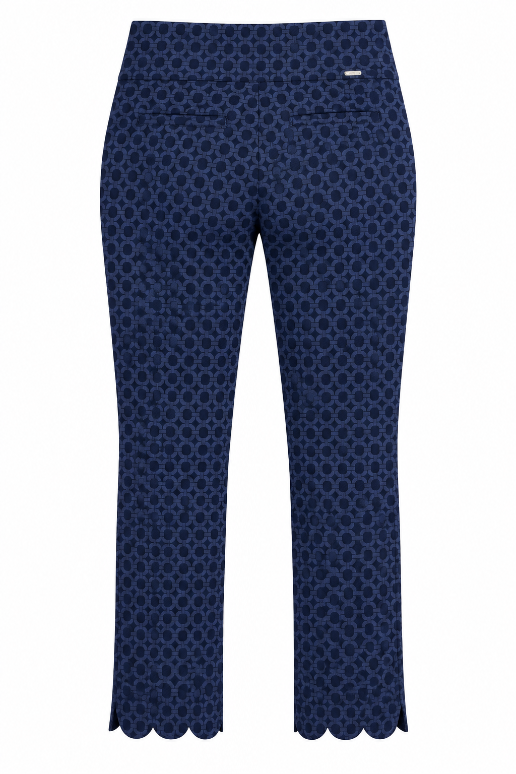 Swing Control Scallop Master Pattern Print Crop Pant - Navy