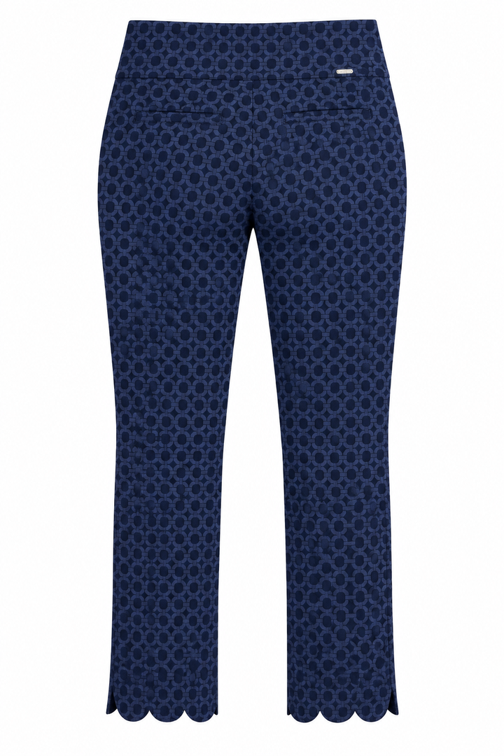 Swing Control Scallop Master Pattern Print Crop Pant - Navy