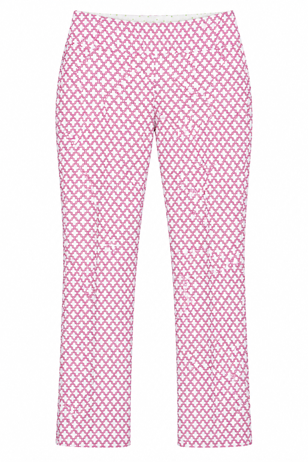 Swing Control Womens Pattern Print Ankle Pant - Pink/White