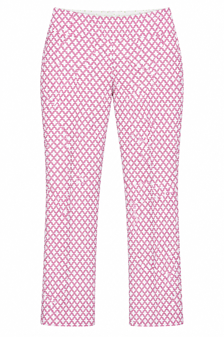 Swing Control Womens Pattern Print Ankle Pant - Pink/White