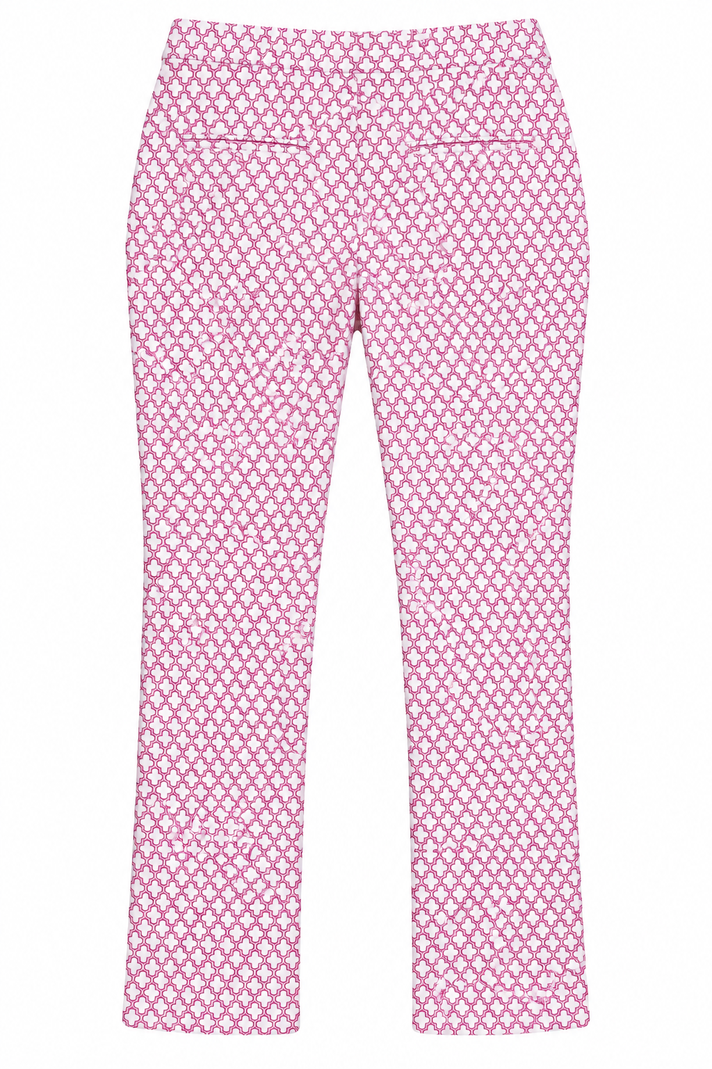 Swing Control Womens Pattern Print Ankle Pant - Pink/White