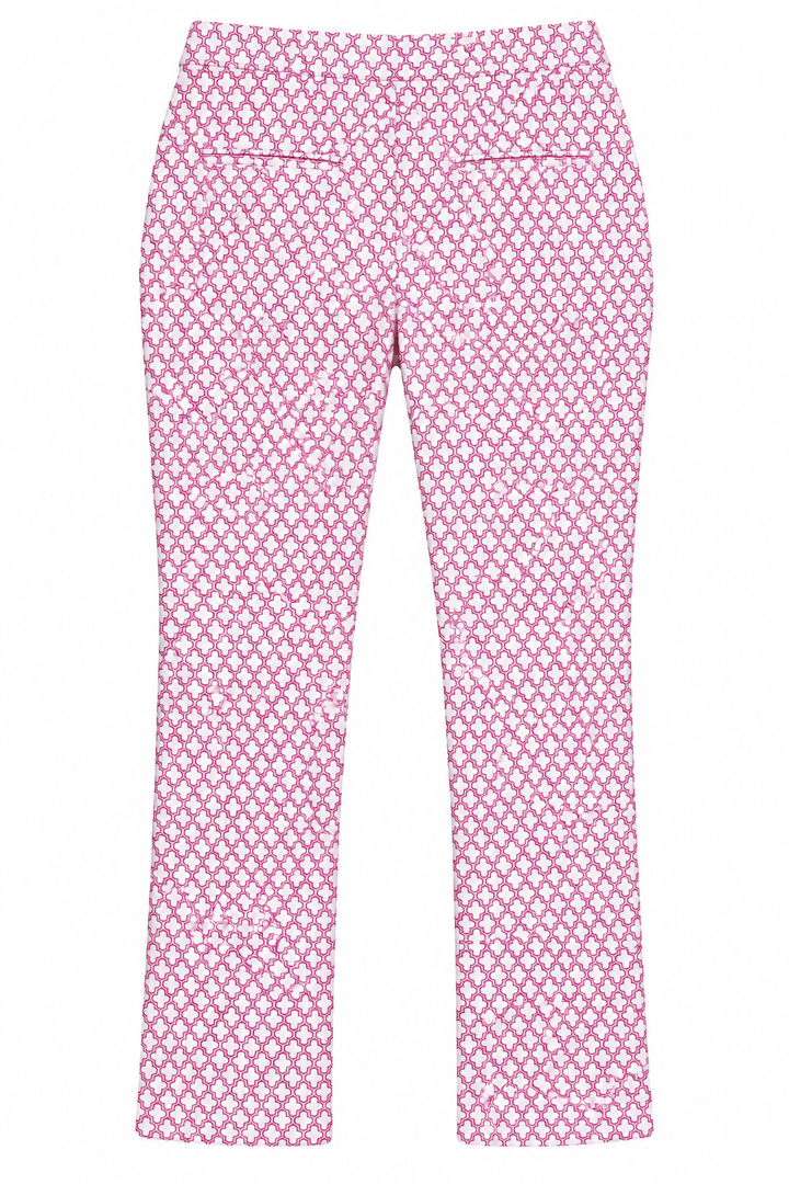 Swing Control Womens Pattern Print Ankle Pant - Pink/White