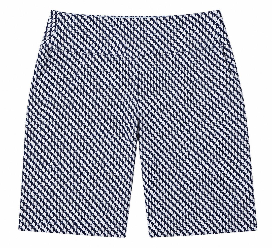 Swing Control Womens Geo Pattern Shorts - White/Navy