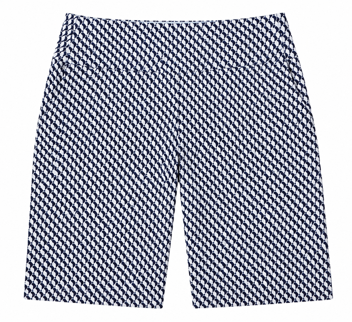 Swing Control Womens Geo Pattern Shorts - White/Navy