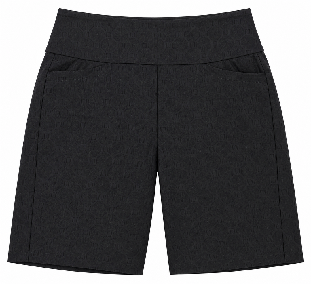 Swing Control Womens Bermuda 10 Pattern Print Short - Black