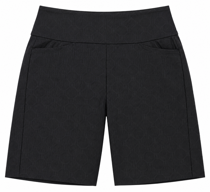 Swing Control Womens Bermuda 10 Pattern Print Short - Black