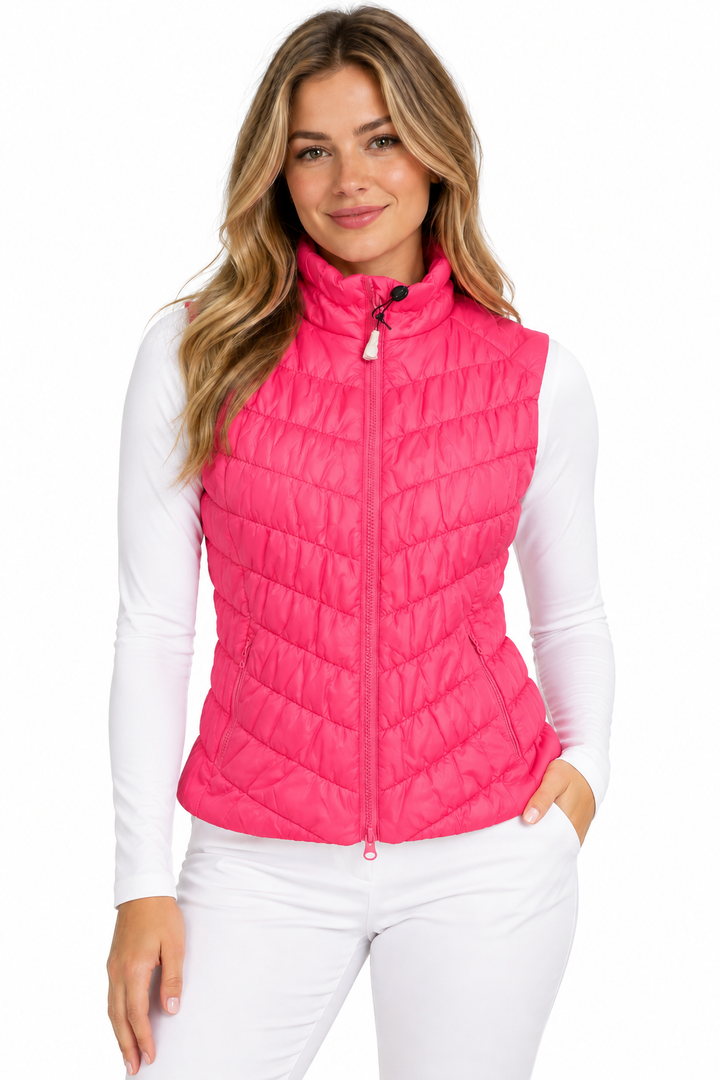 IBKUL Womens Zip Vest - Hot Pink