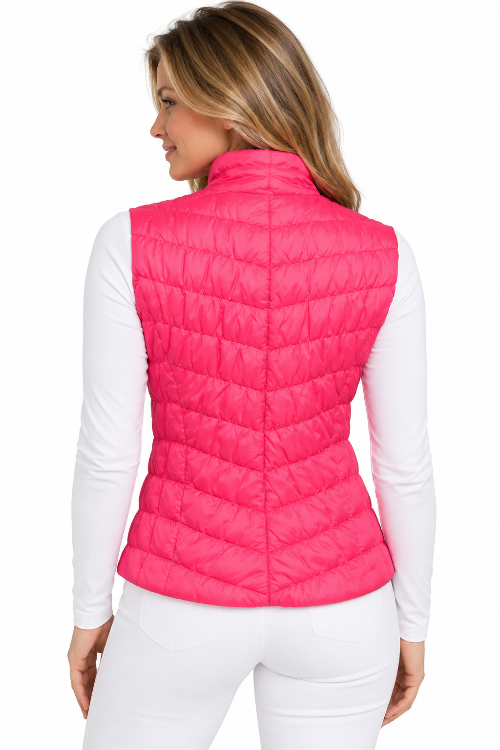 IBKUL Womens Zip Vest - Hot Pink