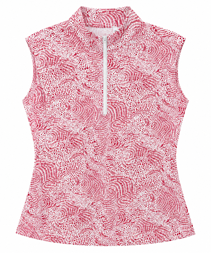 GGBlue Womens Sleeveless Tess Zip Mock - Prim