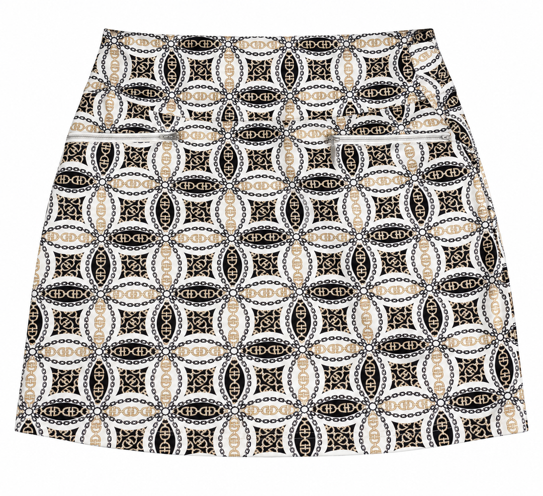 GGBlue Womens Harlo Chain Pattern Skort - White/Multi