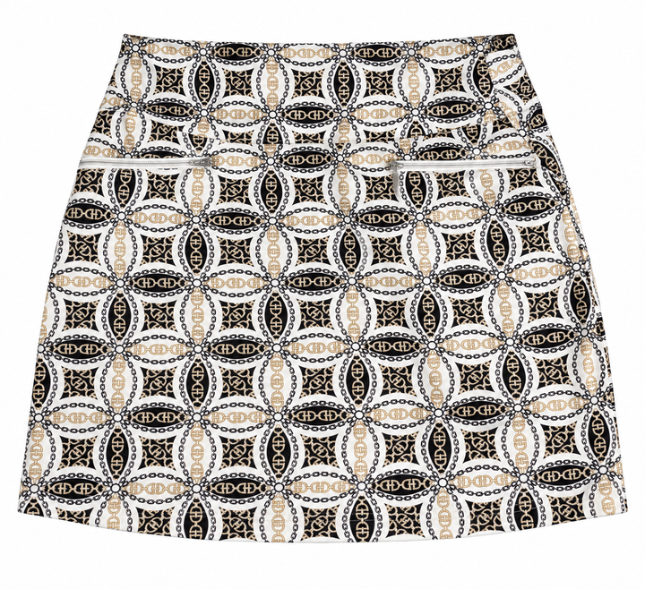 GGBlue Womens Harlo Chain Pattern Skort - White/Multi