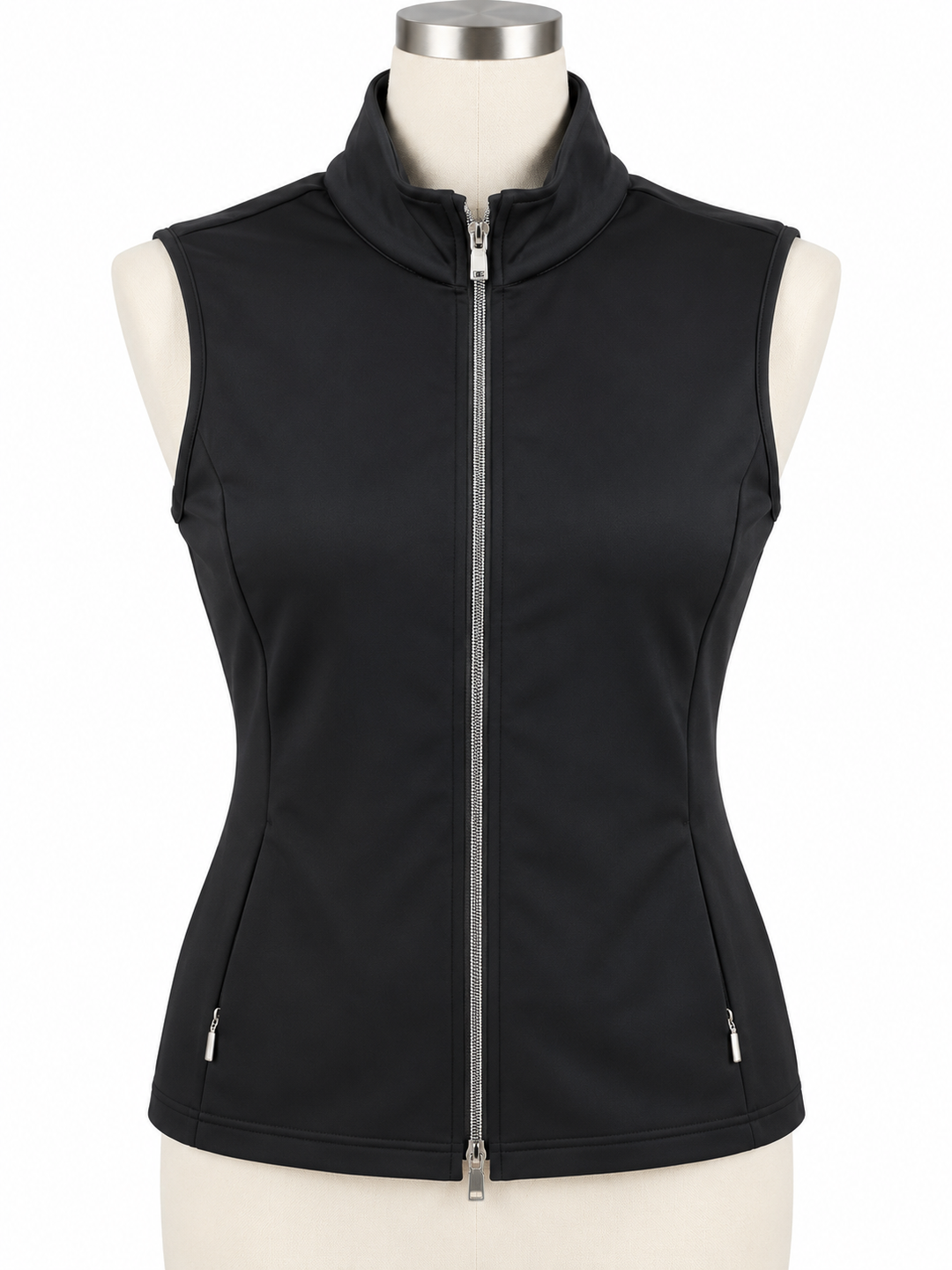 SanSoleil Womens Layer Zip Vest - Black