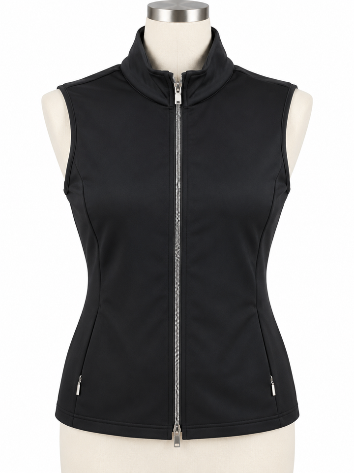 SanSoleil Womens Layer Zip Vest - Black