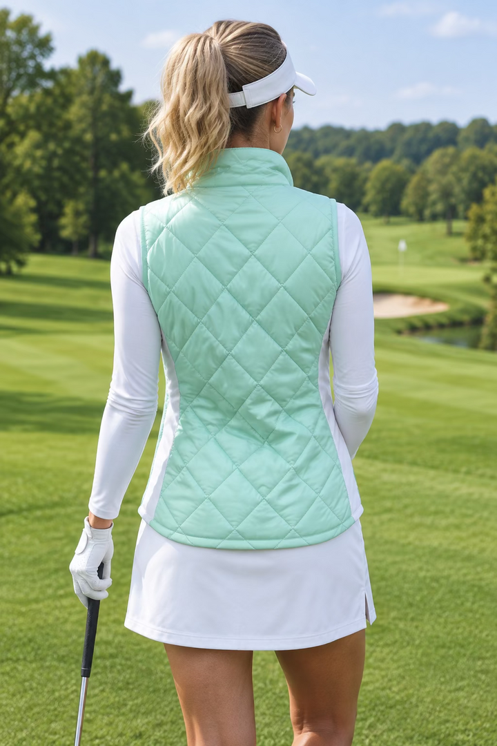 Amy Sport Womens Zip Vest - Mint Mirage