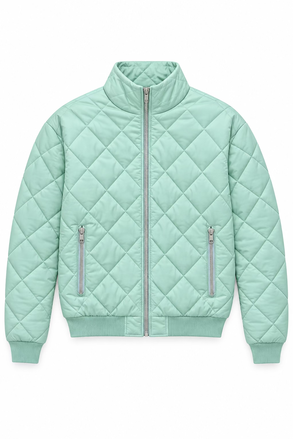 Amy Sport Womens Danni Quilted Bomber Jacket - Mint Mirage