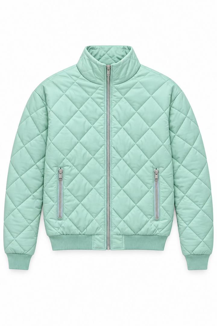 Amy Sport Womens Danni Quilted Bomber Jacket - Mint Mirage