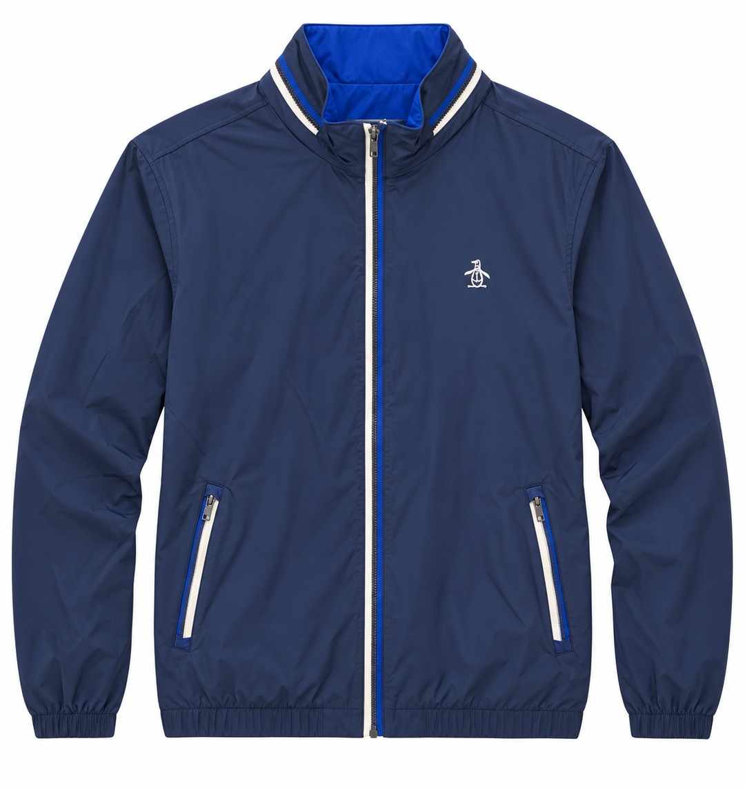 Penguin Mens Long Sleeve Zip Jacket- Black Iris