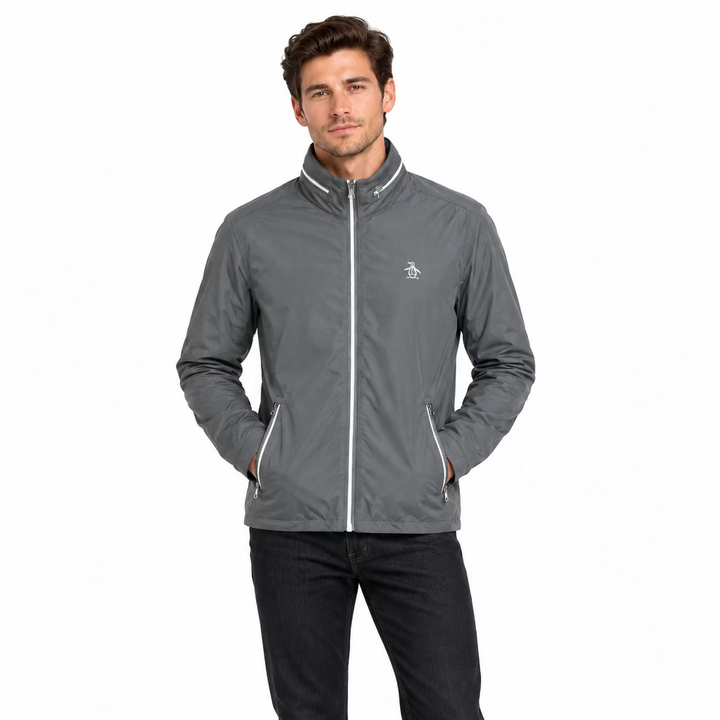 Penguin Mens Long Sleeve Zip Jacket- Quiet Shade
