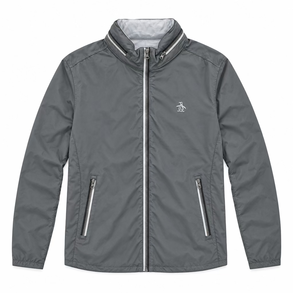 Penguin Mens Long Sleeve Zip Jacket- Quiet Shade