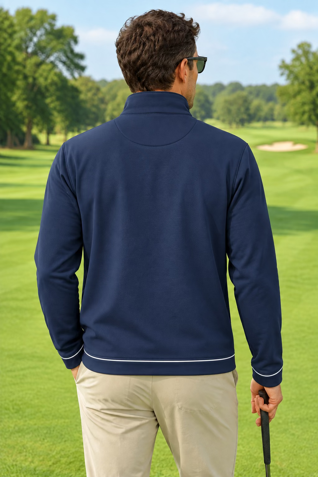 Penguin Mens Long Sleeve Zip Jacket - Black Iris