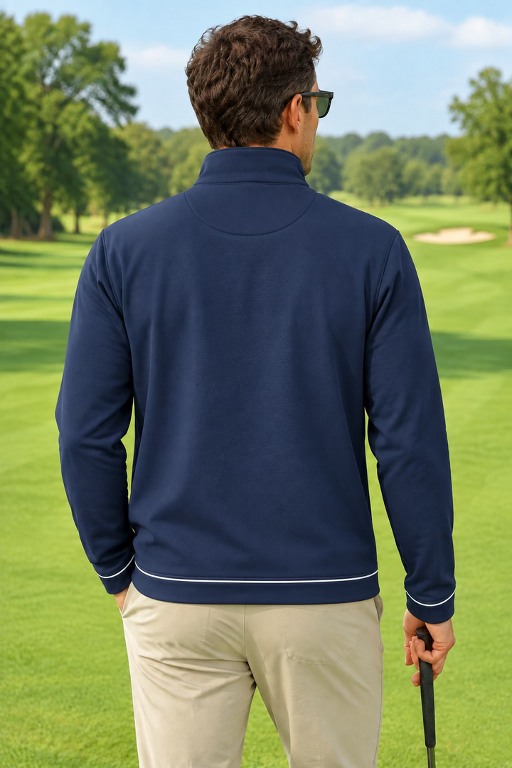 Penguin Mens Long Sleeve Zip Jacket - Black Iris