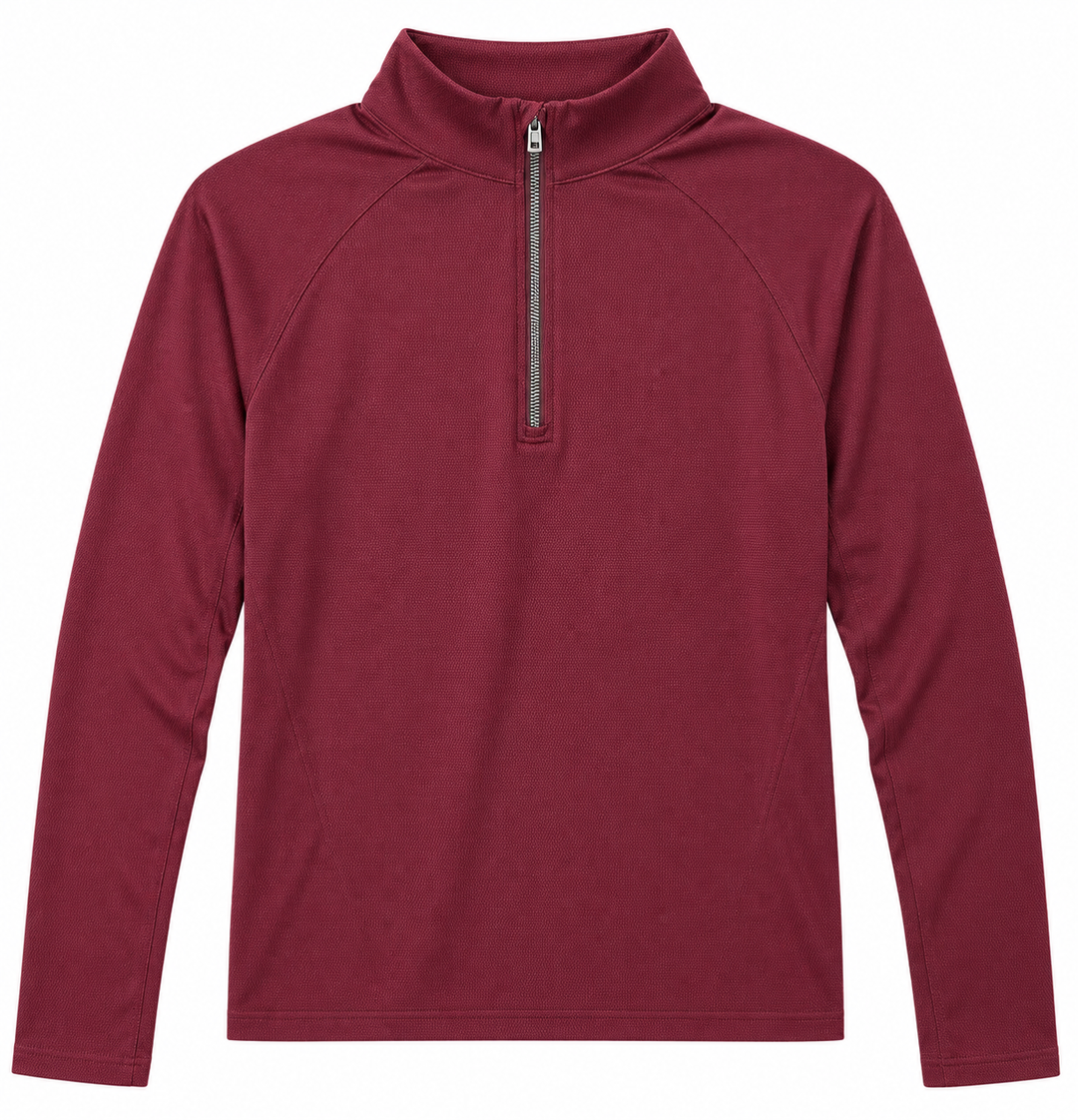 Dunning Mens Long Sleeve Pattern Zip Mock - Dark Cabernet