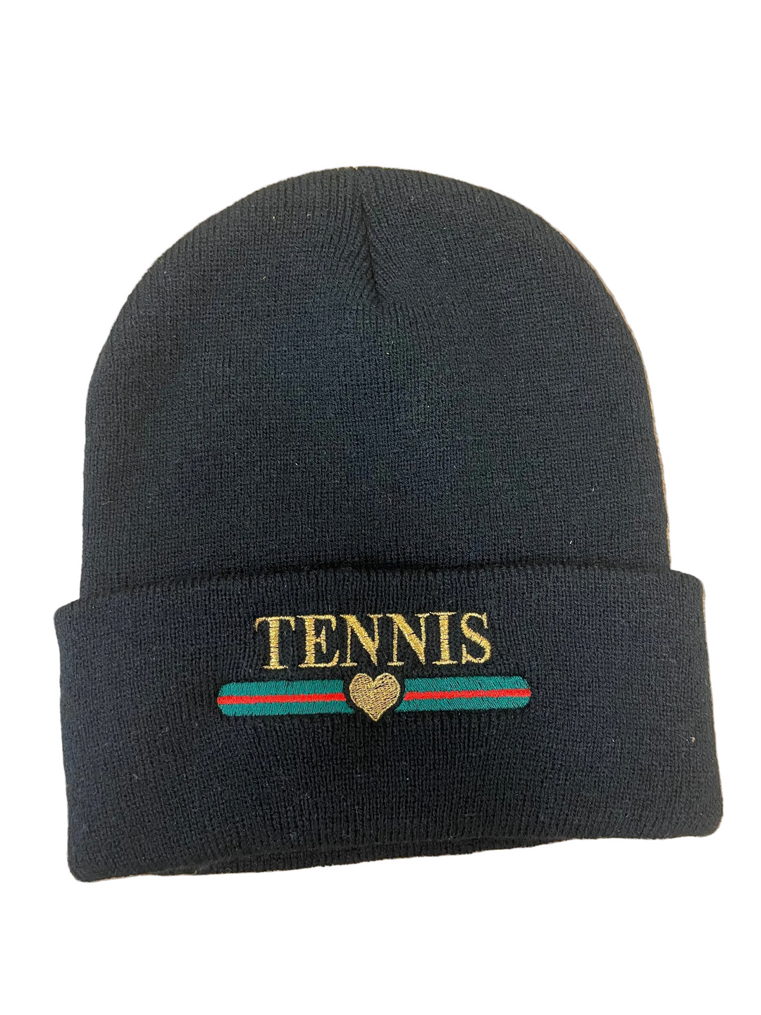 Bird & Vine Fleece Tennis Beanie - Black - Skorzie