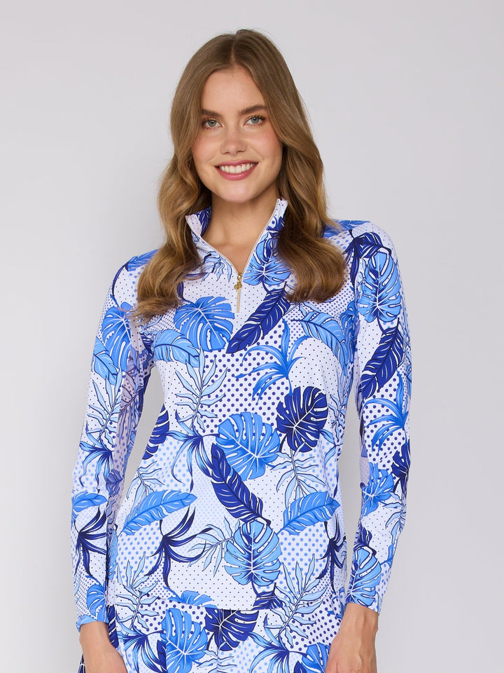 G-Lifestyle Long Sleeve Polo - Blue Oasis - Skorzie