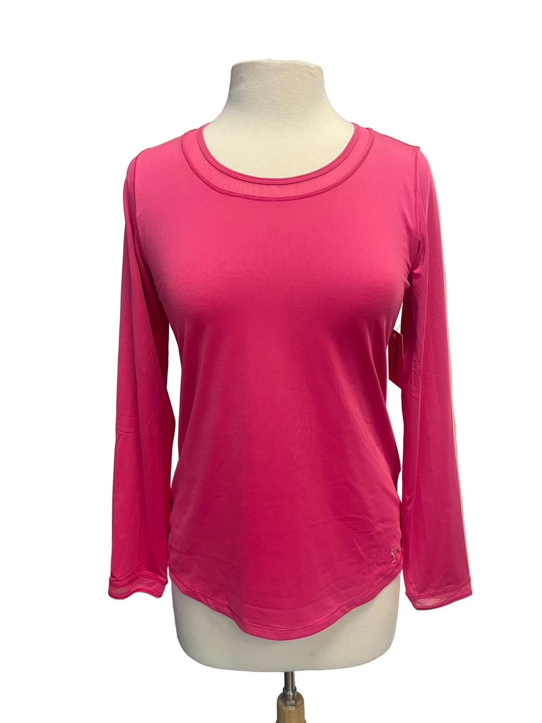 Golftini Short Long Sleeve Mesh Polo - Hot Pink - Skorzie