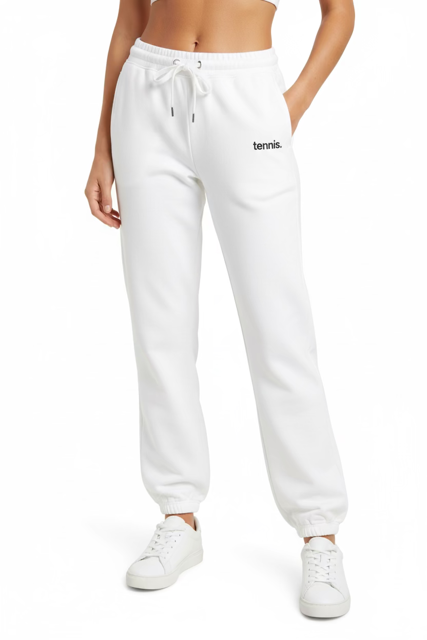 Bird & Vine Fleece Jogger Pant - White - Skorzie