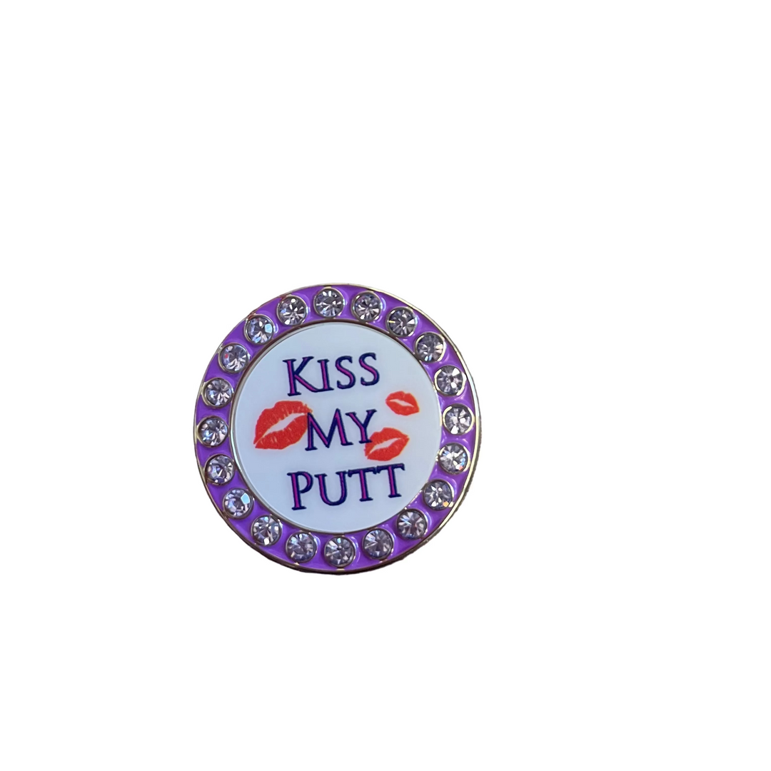 Best Of Golf America Crystal Rim Ball Marker - Kiss My Putt - Skorzie