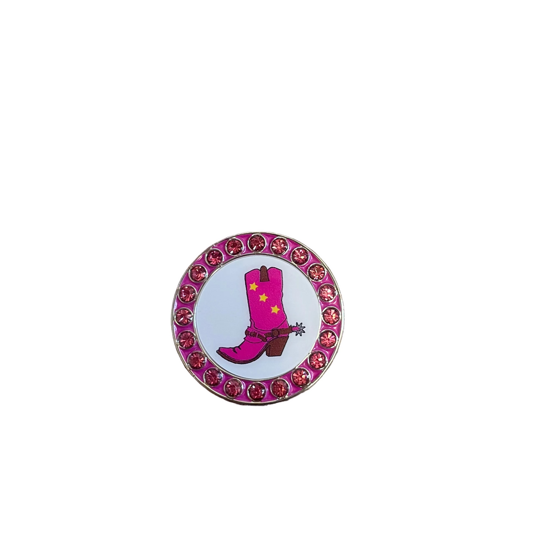 Best Of Golf America Crystal Rim Ball Marker - Cowboy Boot - Skorzie