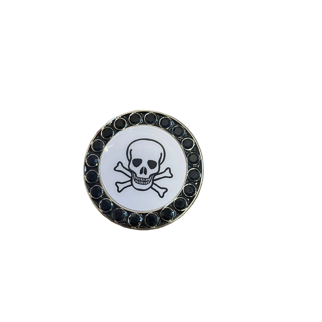 Best Of Golf America Crystal Rim Ball Marker - Skull - Skorzie